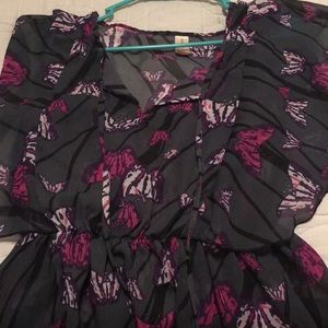 Purple butterfly shirt